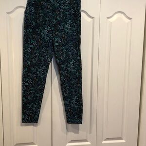 Talbots Green and navy Floral Leggings